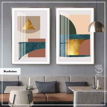 Karlotus İkili Tablo Gümüş - 40x50 CM