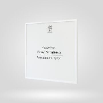 Beyaz Metal Çerçeveli Camlı Kare Boş Çerçeve