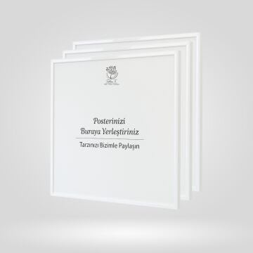 Beyaz Metal Çerçeveli Camlı Kare Boş Çerçeve