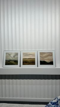 Metal Çerçeveli Camlı 3'lü Dekoratif Tablo Seti - Soft Vintage