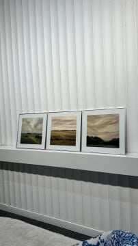 Metal Çerçeveli Camlı 3'lü Dekoratif Tablo Seti - Soft Vintage