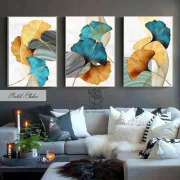 Choker Üçlü Tablo Siyah - 70x100 CM