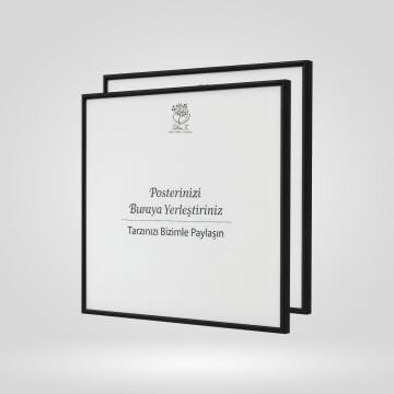 Siyah Metal Çerçeveli Camlı Kare Boş Çerçeve