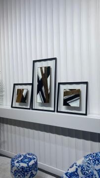 Golden Axis - 48x48 / 48x88 / 48x48 Cm Dokulu İthal Tablo