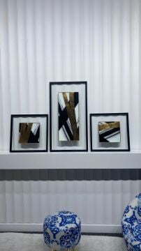 Golden Axis - 48x48 / 48x88 / 48x48 Cm Dokulu İthal Tablo