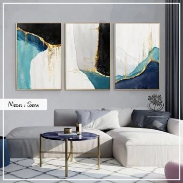 Sora Üçlü Tablo Gold - 40x50 CM
