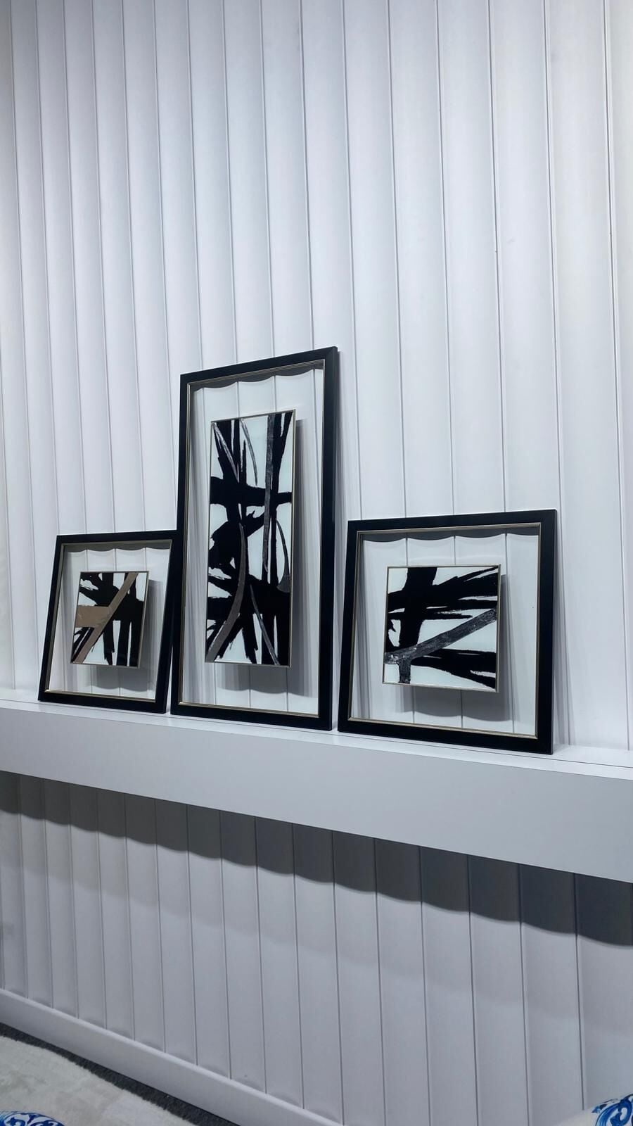 Monochrome Flow - 48x48 / 48x88 / 48x48 Cm Dokulu İthal Tablo