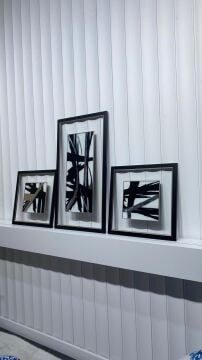 Monochrome Flow - 48x48 / 48x88 / 48x48 Cm Dokulu İthal Tablo