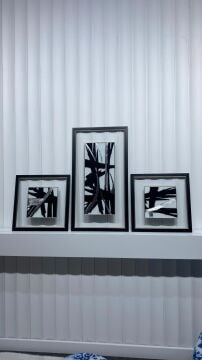 Monochrome Flow - 48x48 / 48x88 / 48x48 Cm Dokulu İthal Tablo