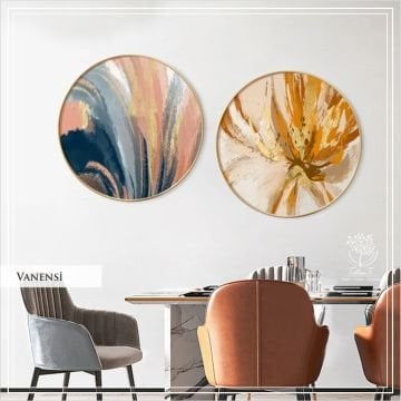 Vanensi1 İkili Yuvarlak Çerçeveli Camlı Tablo
