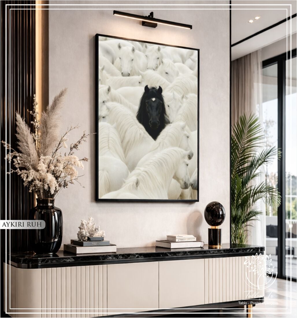 Dijital Baskılı Metal Çerçeveli Camlı Tekli Tablo - Aykırı Ruh A