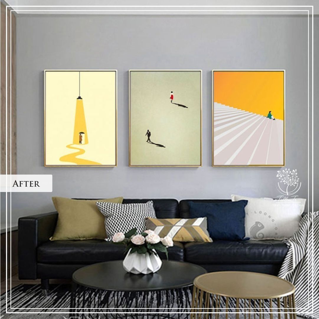 After2 Üçlü Set Tablo Beyaz - 50x70 CM