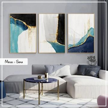 Sora Üçlü Tablo Gold - 70x100 CM
