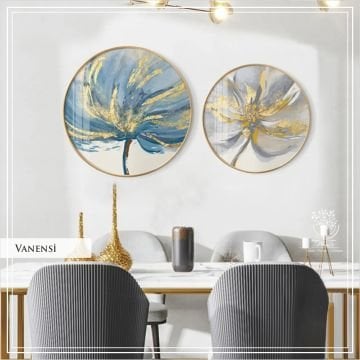 Vanensi2 İkili Yuvarlak Çerçeveli Camlı Tablo