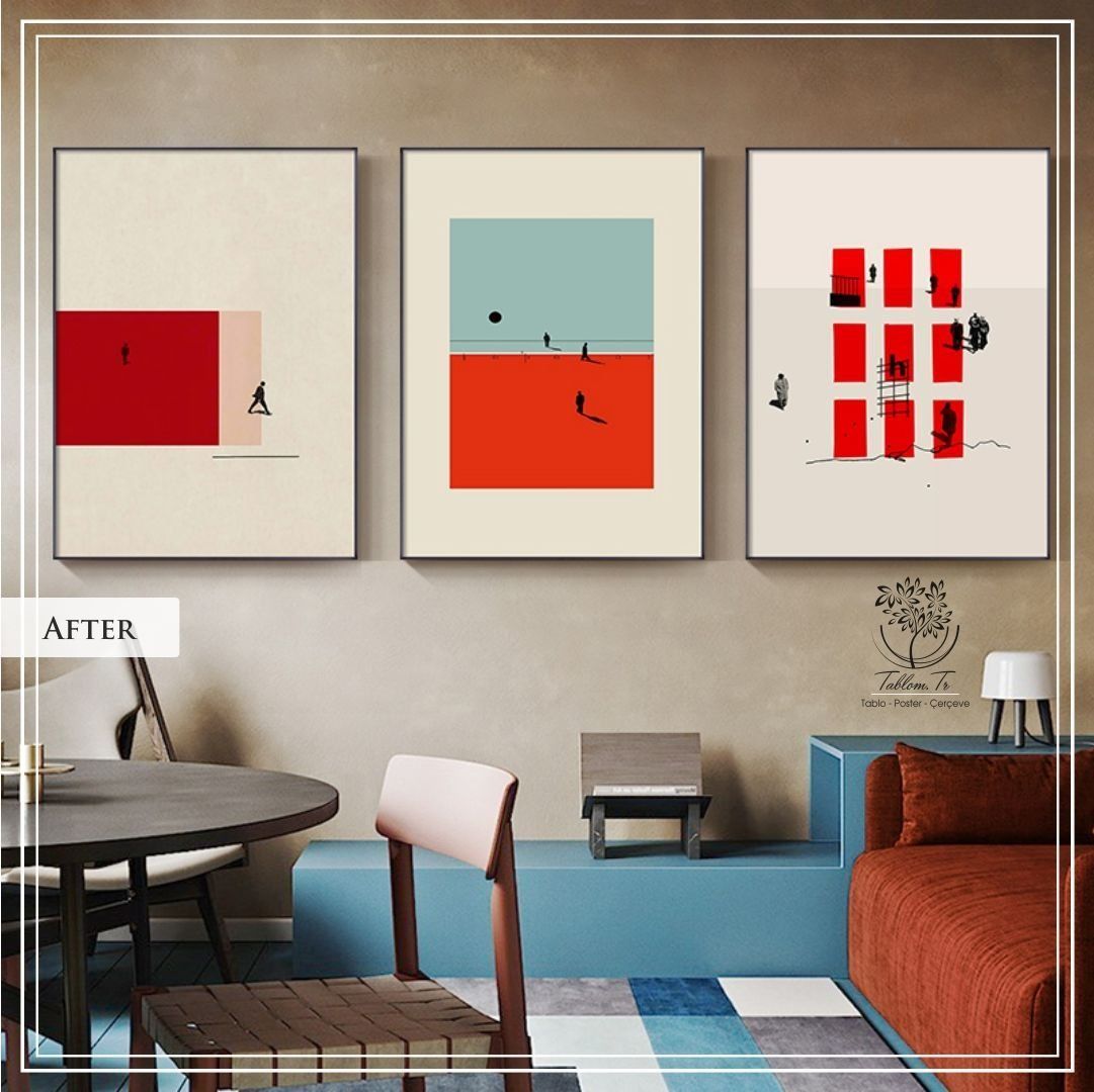 After3 Üçlü Set Tablo Beyaz - 40x50 CM