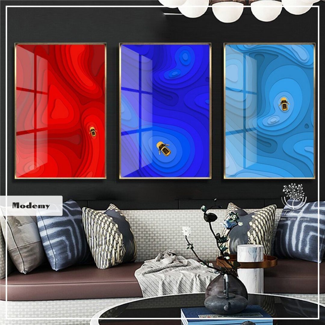 Modemy Üçlü Tablo Beyaz - 70x100 CM