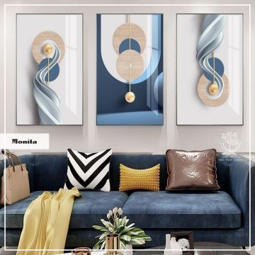 Monita Üçlü Tablo Gold - 40x50 CM