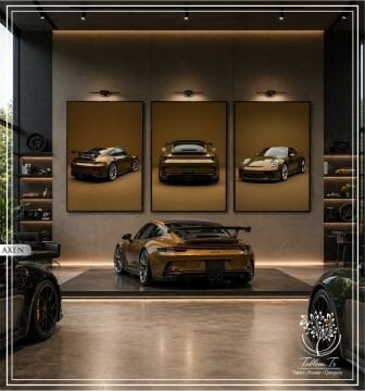 Dijital Baskılı Metal Çerçeveli Camlı Üçlü Dekoratif Tablo - Axen