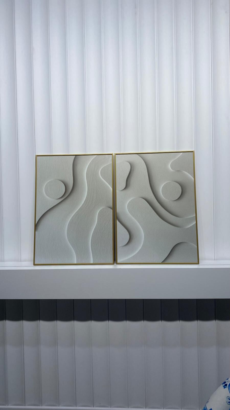 Dijital Baskılı Metal Çerçeveli Camlı İkili Dekoratif Tablo - Mordena A