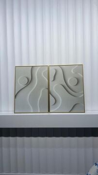 Dijital Baskılı Metal Çerçeveli Camlı İkili Dekoratif Tablo - Mordena A