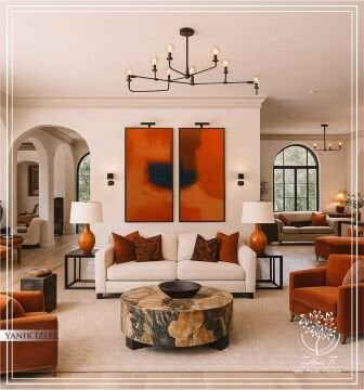 Dijital Baskılı Metal Çerçeveli Camlı İkili Dekoratif Tablo - Yanık İzler