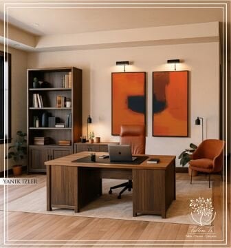 Dijital Baskılı Metal Çerçeveli Camlı İkili Dekoratif Tablo - Yanık İzler