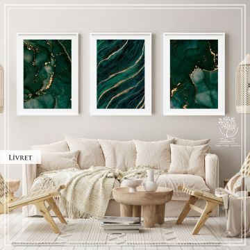 Livret1 Üçlü Set Tablo Siyah - 70x100 CM