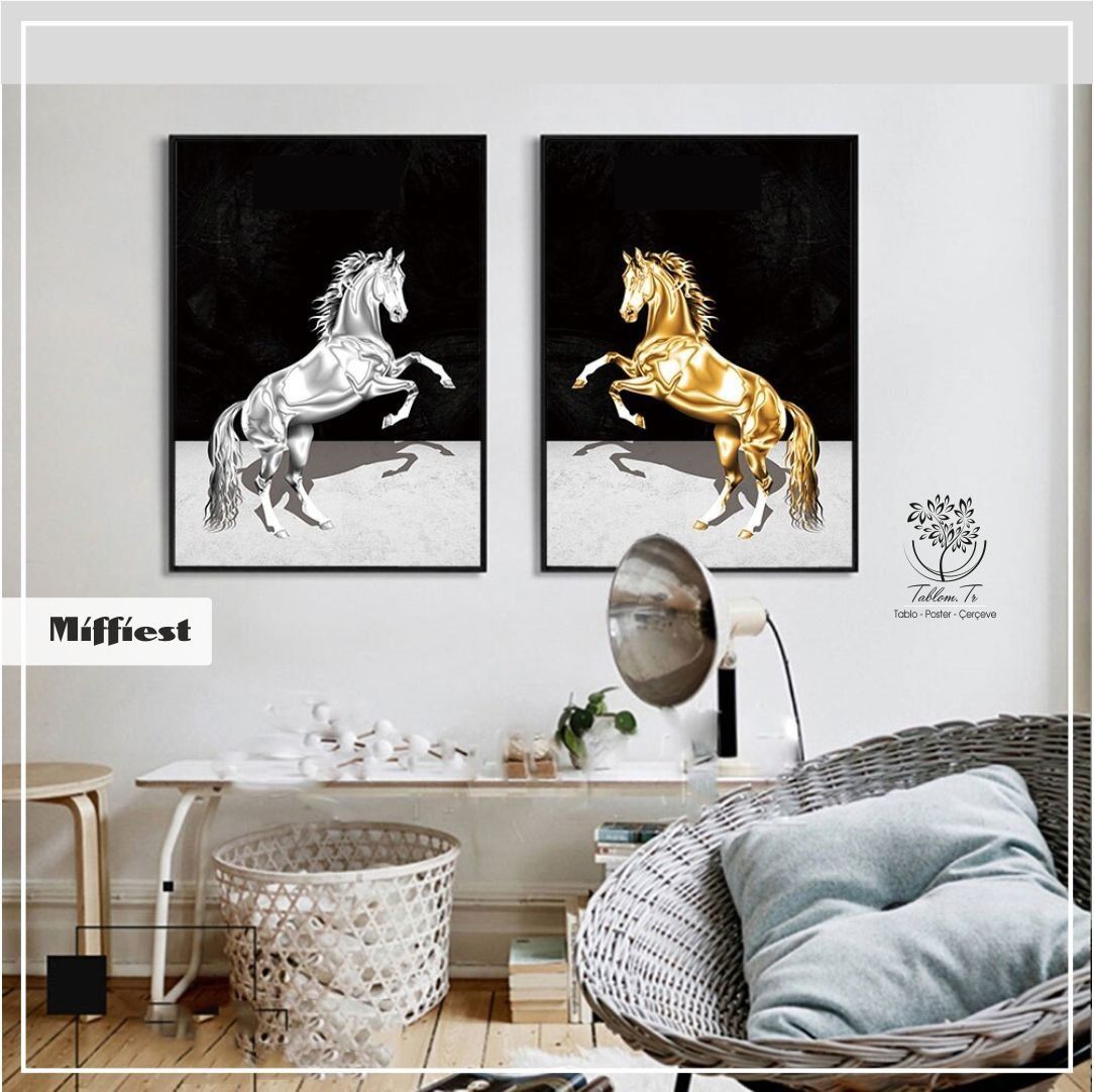 Miffiest İkili Tablo Siyah - 70x100 CM