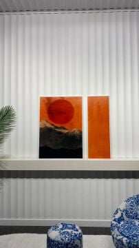 Dijital Baskılı Metal Çerçeveli Camlı İkili Dekoratif Tablo - Kızıl Zirveler