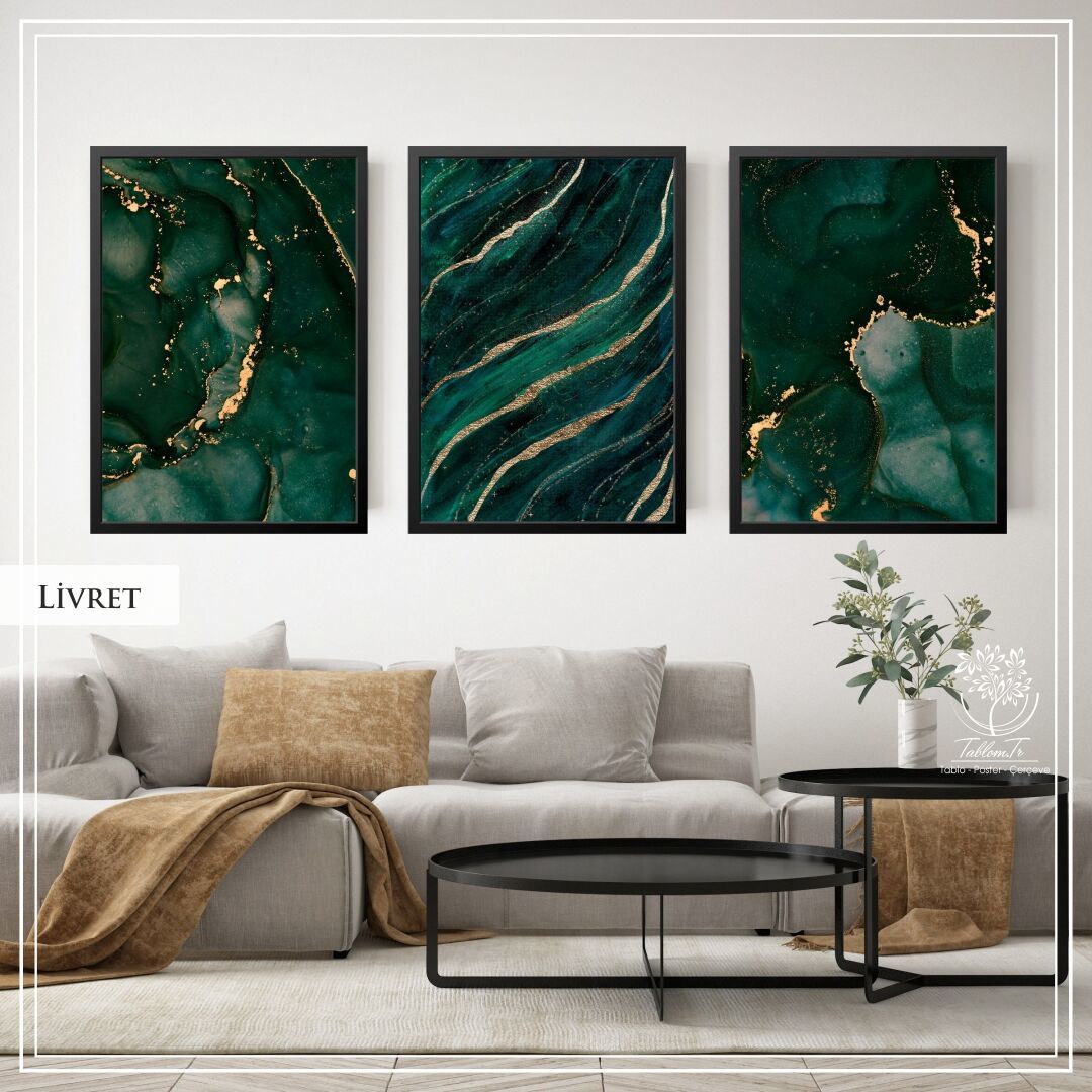 Livret2 Üçlü Set Tablo Beyaz - 40x50 CM