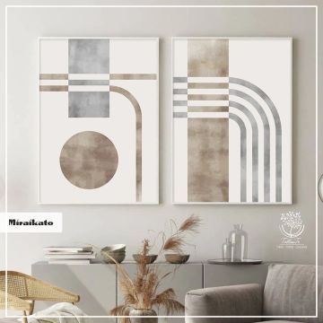 Miraikato İkili Tablo Gümüş - 50x70 CM