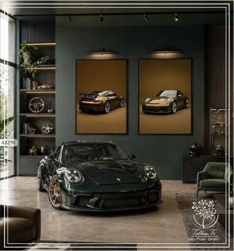 Dijital Baskılı Metal Çerçeveli Camlı İkili Dekoratif Tablo - Axen