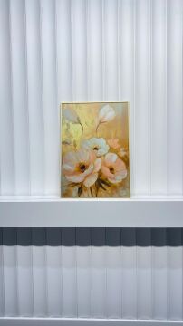 Dijital Baskılı Metal Çerçeceli Camlı Tekli Tablo -Altın Bahar