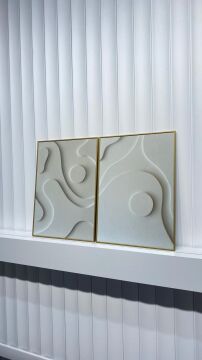 Dijital Baskılı Metal Çerçeveli Camlı İkili Dekoratif Tablo - Mordena B