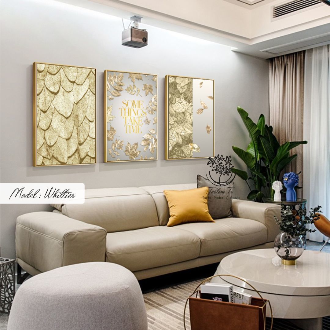 Whittier Üçlü2 Tablo Gold - 30x40 CM