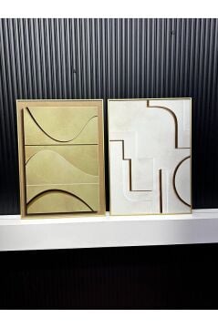 Dijital Baskılı Metal Çerçeveli Camlı İkili Dekoratif Tablo -Yekpare Model B