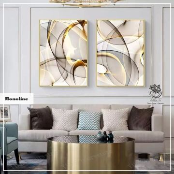 Monoline İkili Tablo Siyah - 40x50 CM