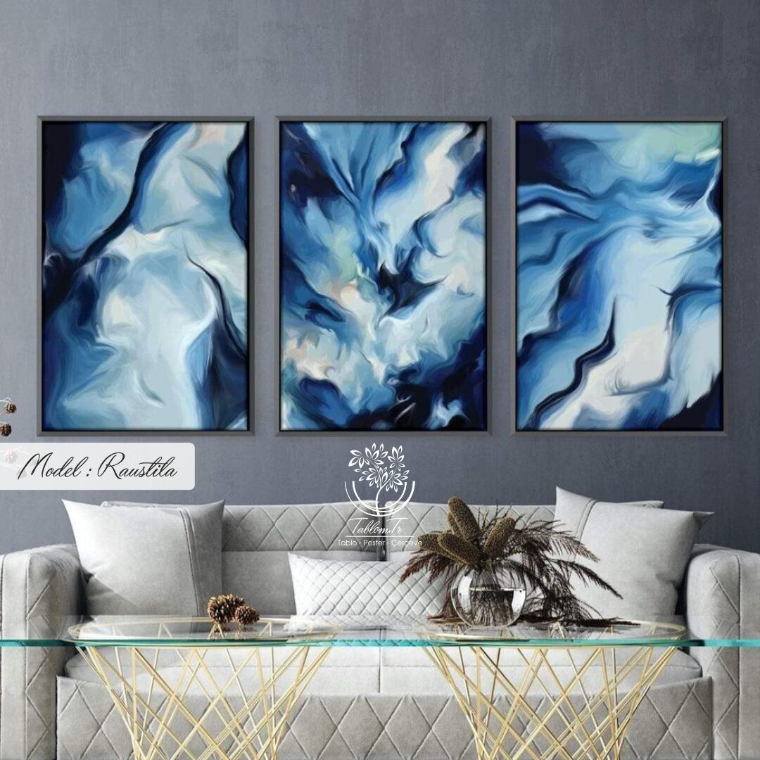 Raustila Üçlü Tablo Beyaz - 70x100 CM