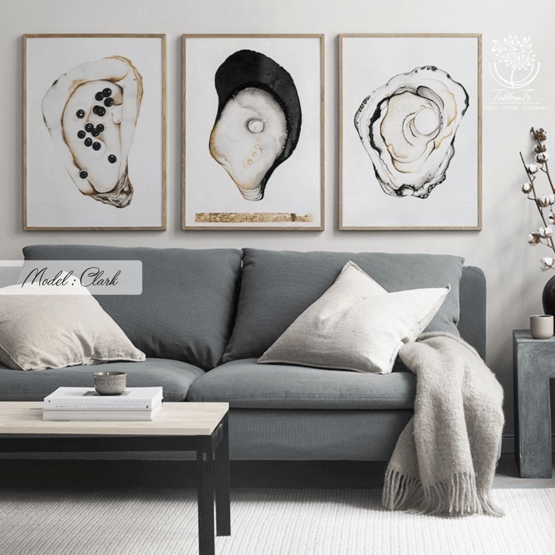 Clark Üçlü Tablo Gümüş - 70x100 CM