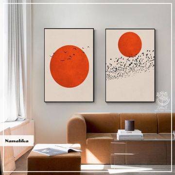 Namalika İkili Tablo Gümüş - 40x50 CM