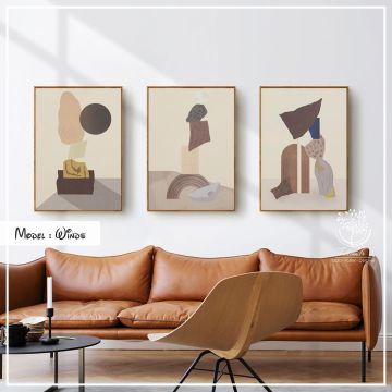 Winds Üçlü Tablo Beyaz - 50x70 CM
