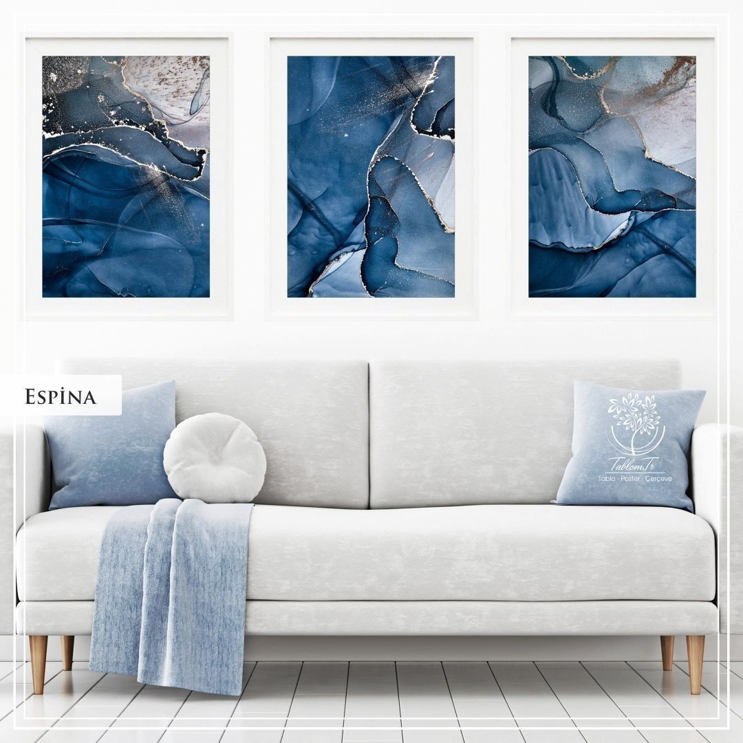 Espina Üçlü Set Tablo Gümüş - 50x70 CM