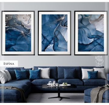 Espina Üçlü Set Tablo Gümüş - 50x70 CM