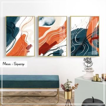 Squeezy Üçlü Tablo Gold - 50x70 CM