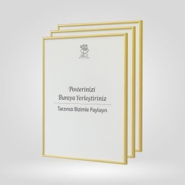 Gold Metal Çerçeveli Camlı Boş Çerçeve