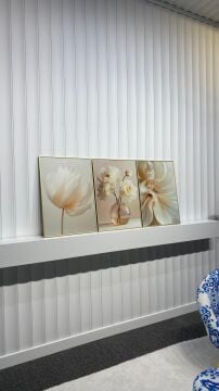 Dijital Baskılı Metal Çerçeveli Camlı Üçlü Dekoratif Tablo - Sonsuz Saflık