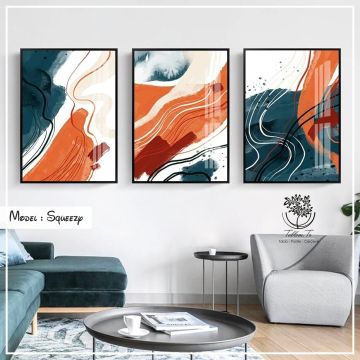 Squeezy Üçlü Tablo Siyah - 50x70 CM