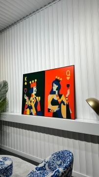 Dijital Baskılı Metal Çerçeveli Camlı İkili Dekoratif Tablo - Kraliyet Dengesi