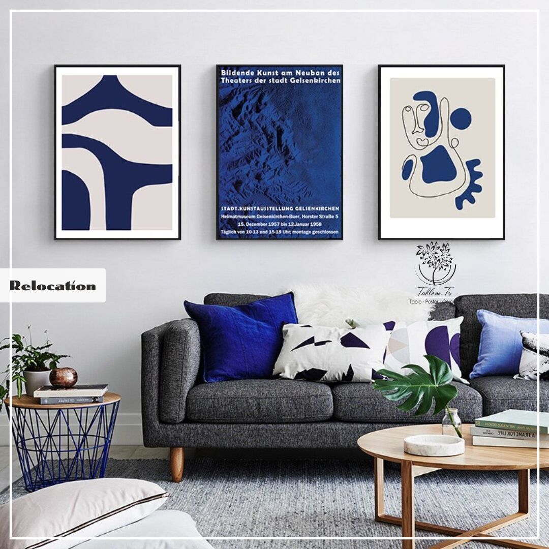 Relocation Üçlü2 Tablo Gold - 70x100 CM