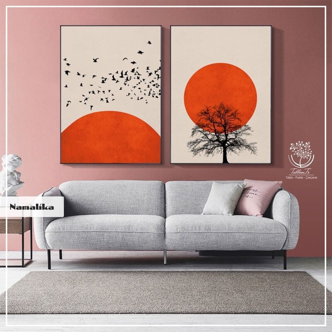 Namalika İkili2 Tablo Gümüş - 40x50 CM